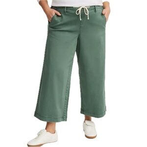 TORRID Weekend Wide-Leg Ankle Pants Size 12 Green Mid-Rise Stretch Twill EUC